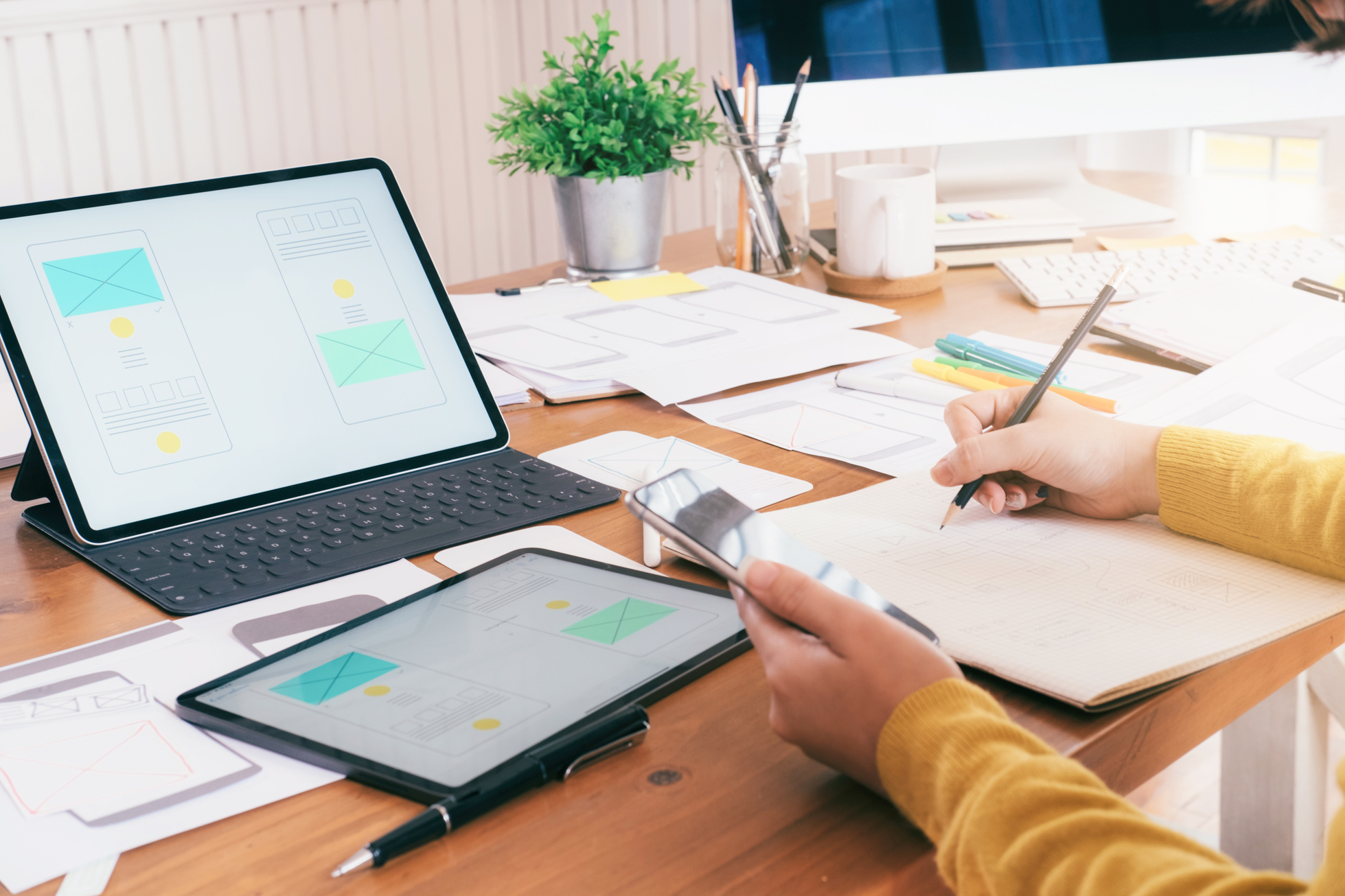 User Interface and User Experience Technology Concept.